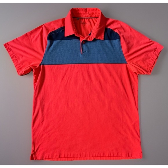 Under Armour Other - Under Armour Threadborne Short Sleeve Golf Polo Shirt Neon Orange Large JBHS
